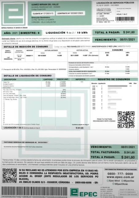 Epec Factura: Consulta Y Pago Online Simplificado. Imagen extraída del sitio web de Epec.