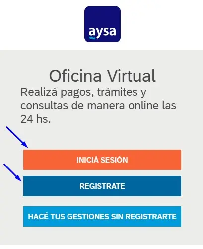AySA: Tarifa Social Y Cómo Regularizar Deudas. Imagen extraída del sitio web de AySA.
